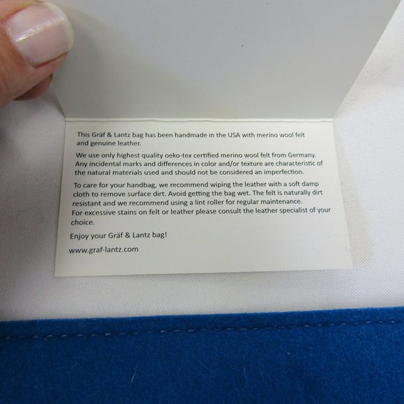 Graf & Lantz Merino Wool Two-Tone Handbag blue/green - NWT RARE, from 2014 - Picture 10 of 14